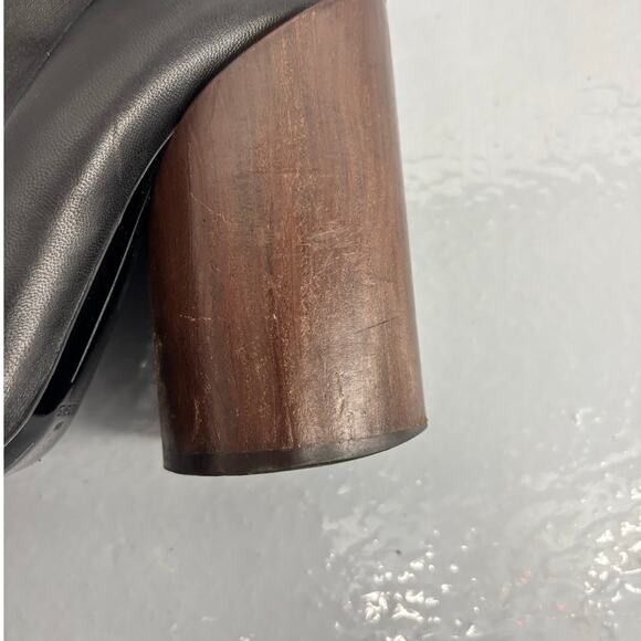 Givenchy Botte 12.5 Show Black Leather Sock Bootie 36 Wood Heel - Picture 10 of 16